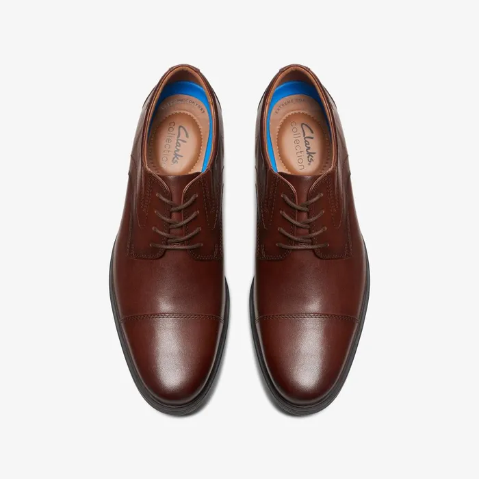 Whiddon Cap Mahogany Leather Men Clarks Dress Shoes