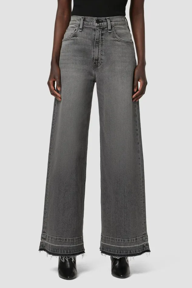 Wide Leg Women Hudson Jeans James HighRise Wide Leg Jean Black Smoke