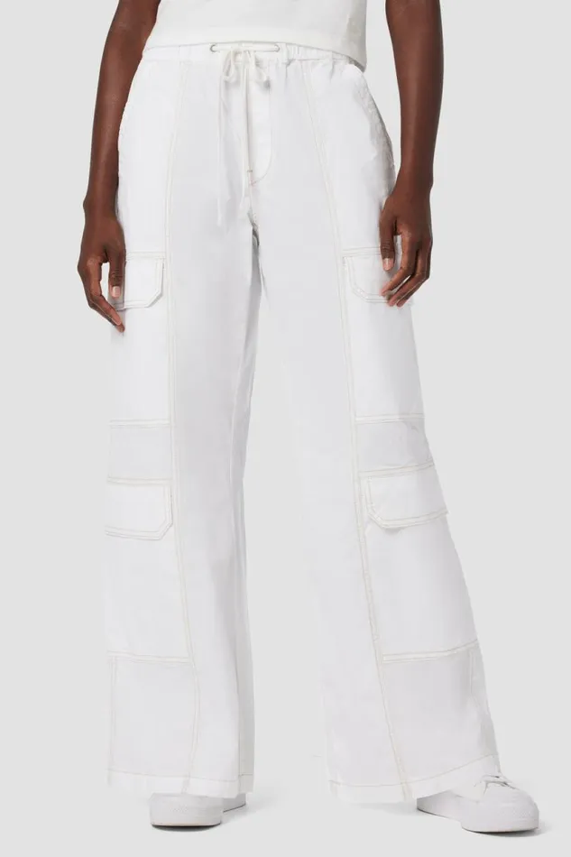 Wide Leg Women Hudson Jeans Parachute Wide Leg Cargo White