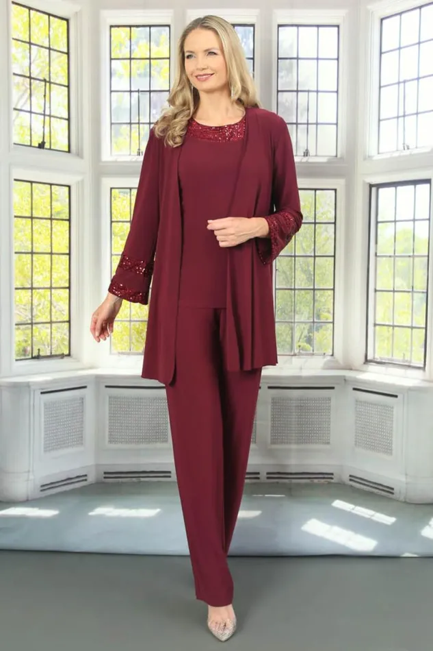 Wine Julianna Jersey Sequin Top Women Roman Tops