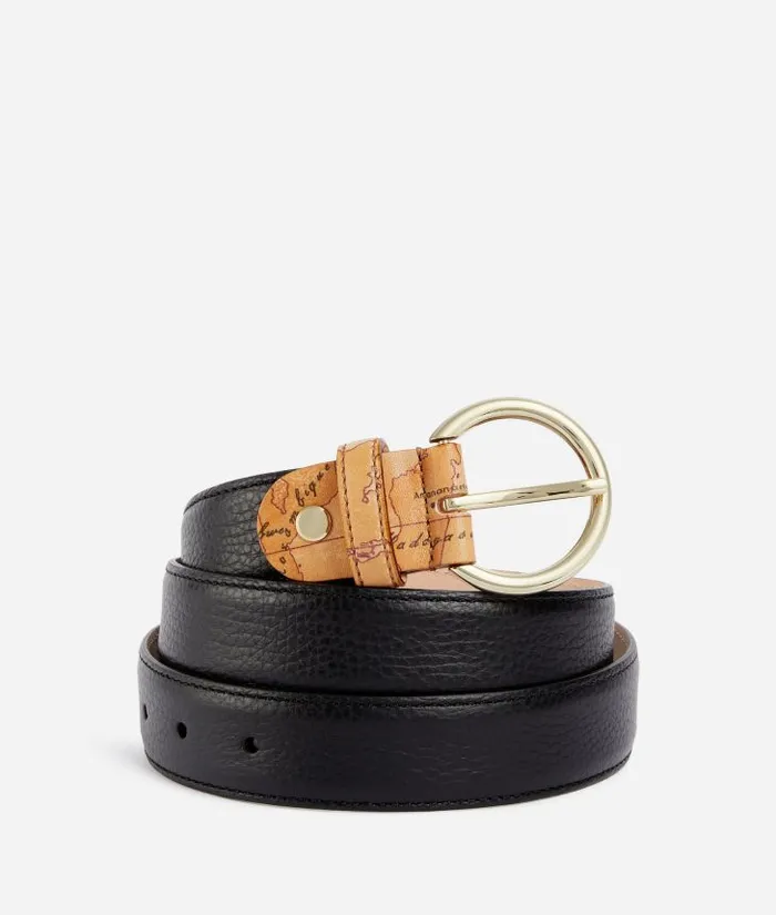 Woman Belts Alviero Martini Universe Leather Belt Black