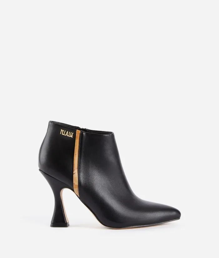Woman Boots and Booties Alviero Martini Faux Napa Leather Heeled Ankle Boots With 1 Classe Logo Black Woman Boots and Booties Alviero Martini Faux Napa Leather Heeled Ankle Boots With 1 Classe Logo Black