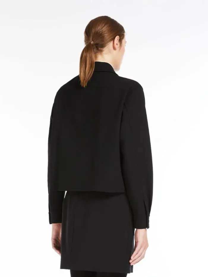 Woman Boxy Jacket In Wool Black Maxmara Suit Woman Boxy Jacket In Wool Black Maxmara Suit