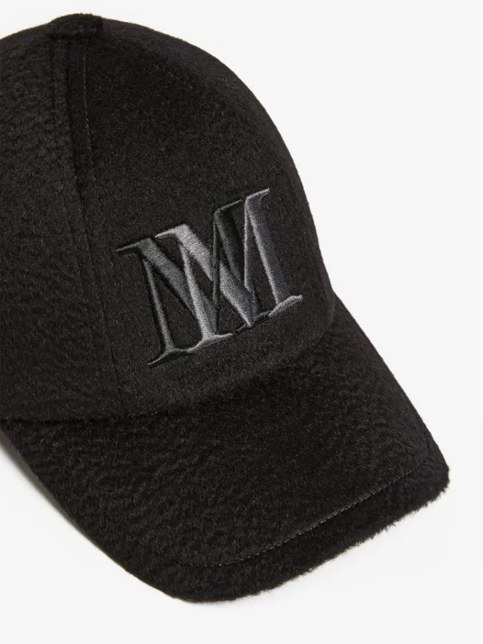 Woman Camelhair Baseball Cap Black Maxmara Hats