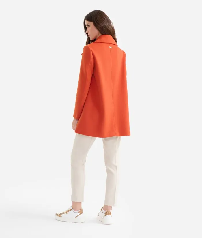Woman Coats and Jackets Alviero Martini Velour Pea Coat Brick Red