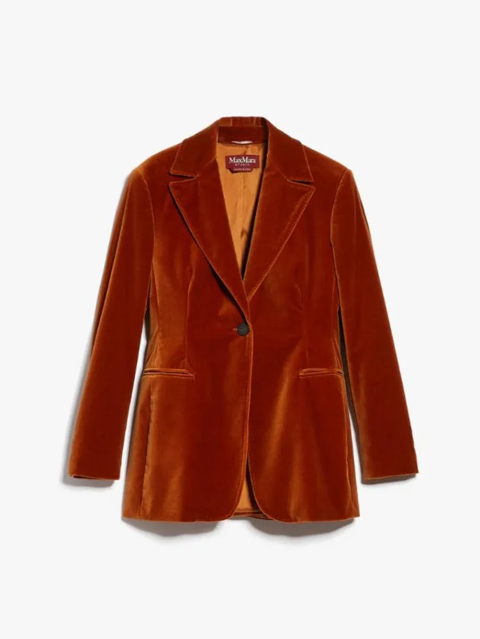Woman Cotton Velvet Blazer Rust Maxmara Suit Woman Cotton Velvet Blazer Rust Maxmara Suit