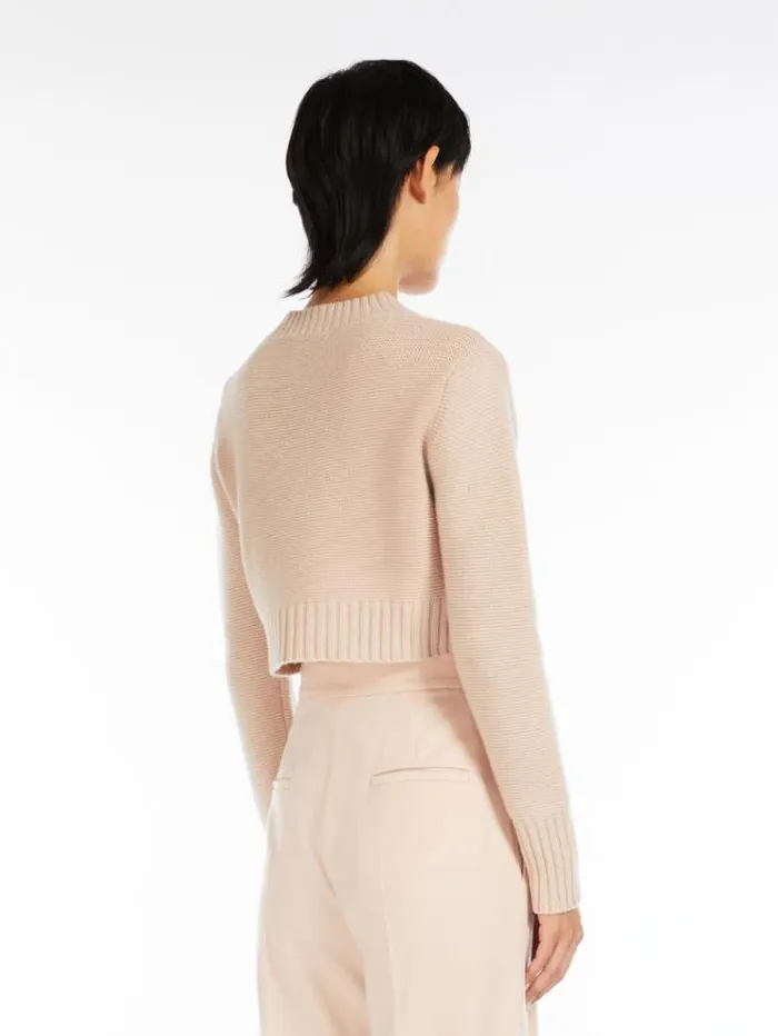 Woman Cropped Cashmere Jumper Pink Maxmara Knitwear And Sweatshirts Woman Cropped Cashmere Jumper Pink Maxmara Knitwear And Sweatshirts