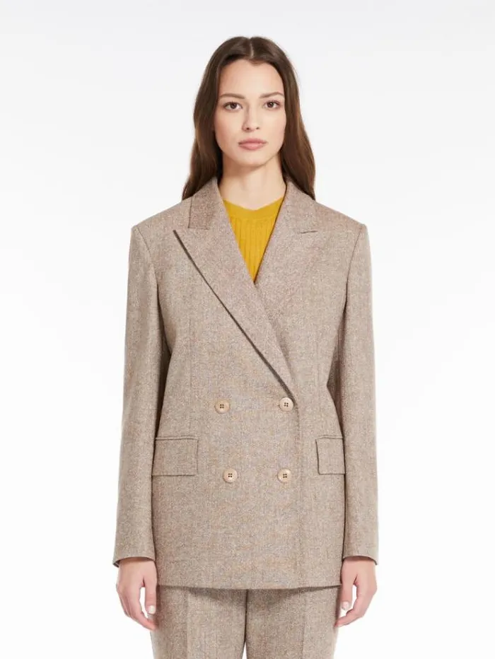 Woman Doublebreasted Wool Blazer Camel Maxmara Suit