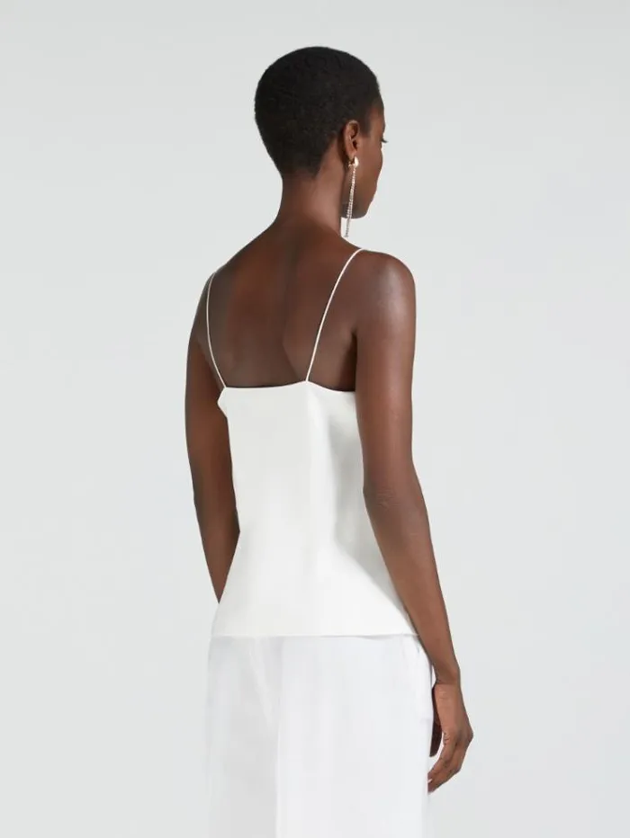 Woman Envers Satin Camisole Top White Maxmara Shirts And Tops Woman Envers Satin Camisole Top White Maxmara Shirts And Tops