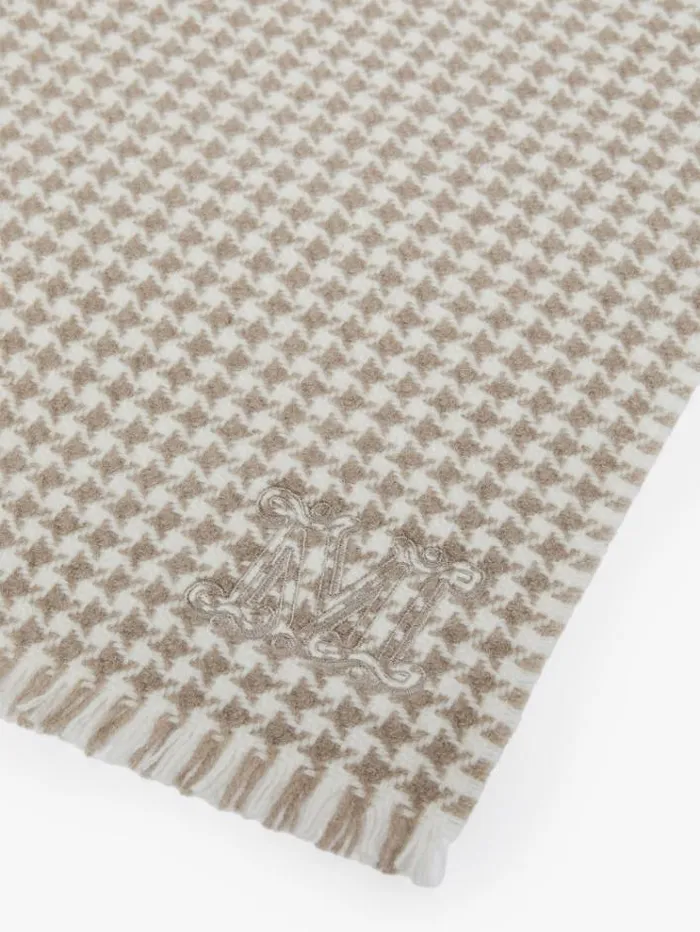 Woman Houndstooth Cashmere Scarf Turtledove Maxmara Scarves And Foulards
