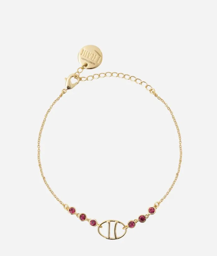 Woman Jewelry Alviero Martini Bracelet With 1c Logo And Magenta Stones Gold