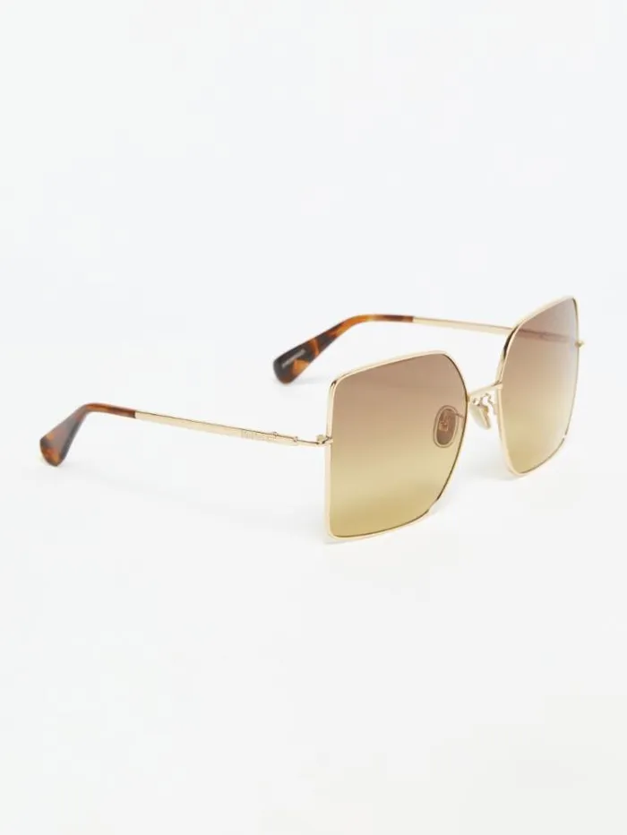 Woman Metal Sunglasses Brown Orange Maxmara Eyewear