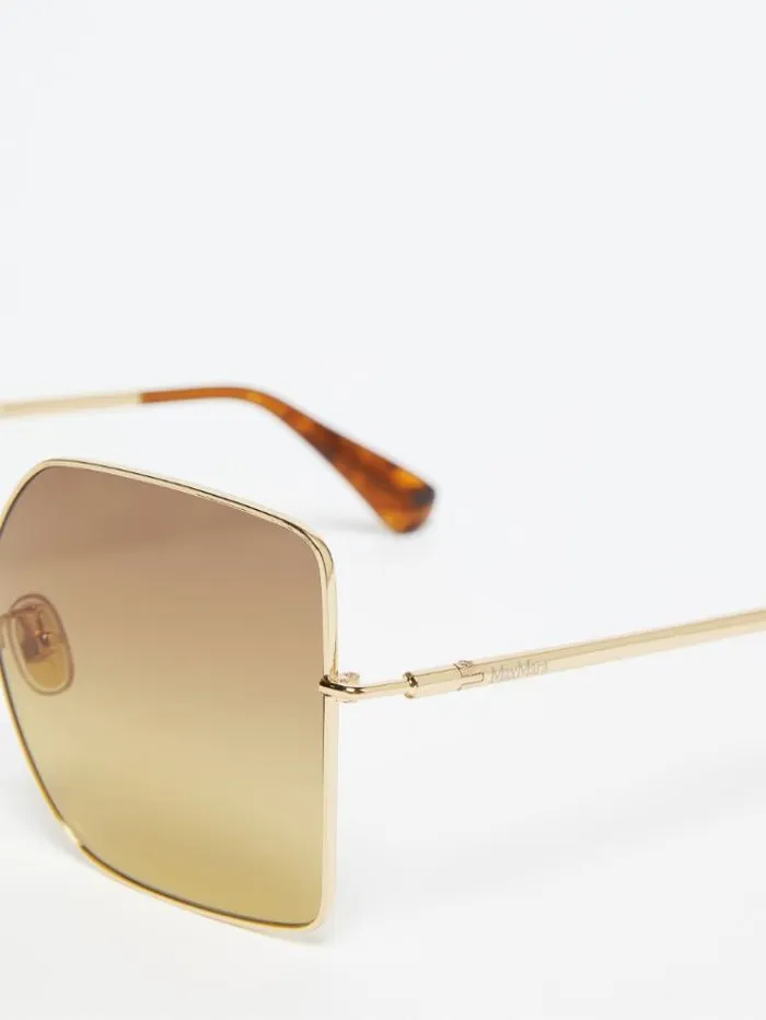 Woman Metal Sunglasses Brown Orange Maxmara Eyewear