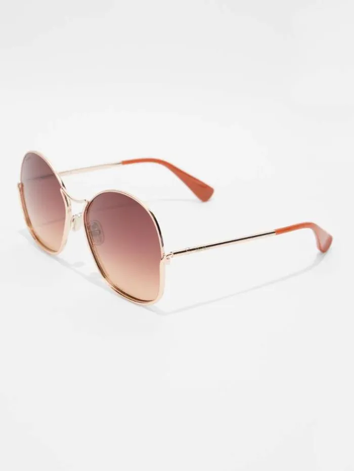 Woman Oversized Sunglasses Brown Orange Maxmara Eyewear