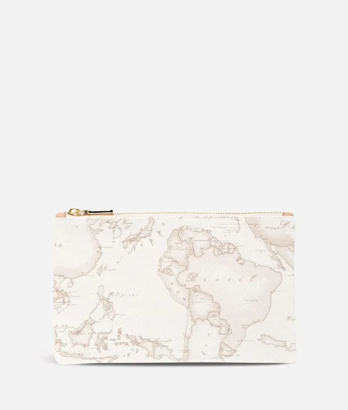 Woman Pouches and Toiletry Bags Alviero Martini Geo White Large Rectangular Pouch Woman Pouches and Toiletry Bags Alviero Martini Geo White Large Rectangular Pouch