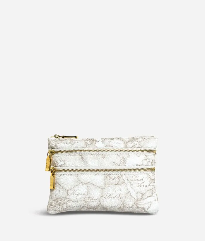 Woman Pouches and Toiletry Bags Alviero Martini Geo White Medium Pouch With Pockets Woman Pouches and Toiletry Bags Alviero Martini Geo White Medium Pouch With Pockets