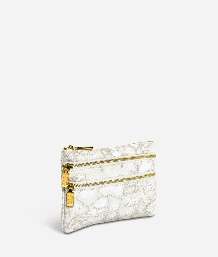 Woman Pouches and Toiletry Bags Alviero Martini Geo White Medium Pouch With Pockets