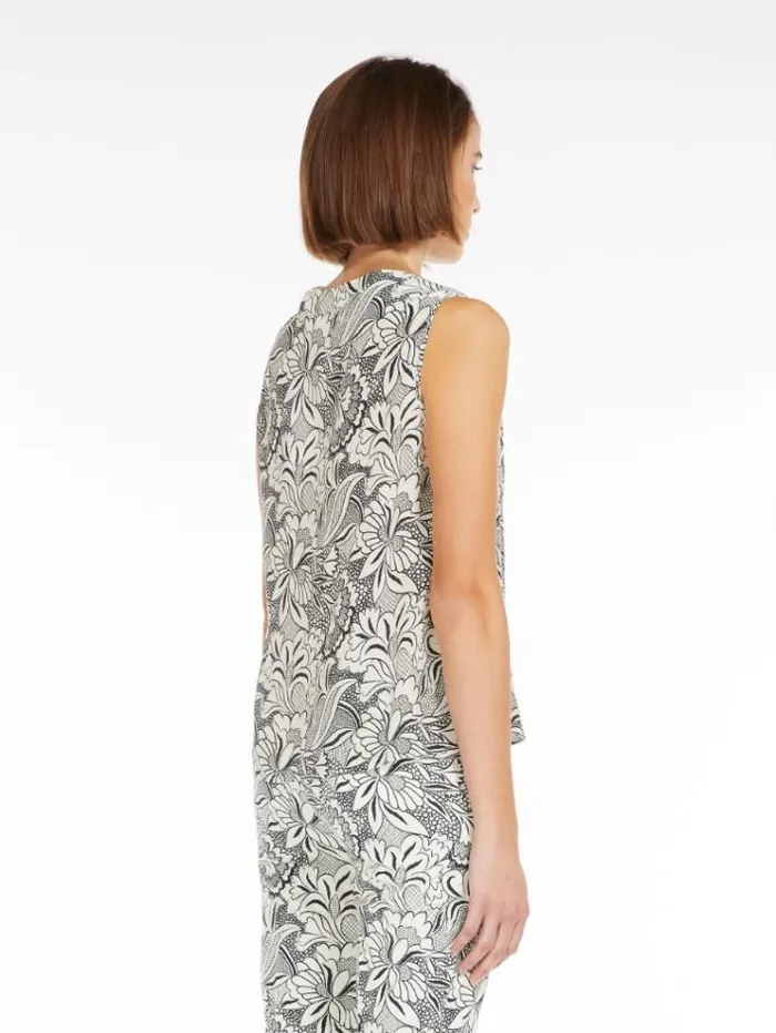 Woman Printed Silk Top Black Maxmara Shirts And Tops Woman Printed Silk Top Black Maxmara Shirts And Tops