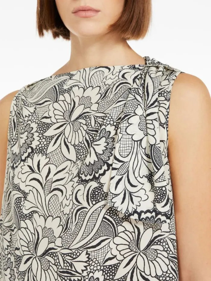 Woman Printed Silk Top Black Maxmara Shirts And Tops Woman Printed Silk Top Black Maxmara Shirts And Tops