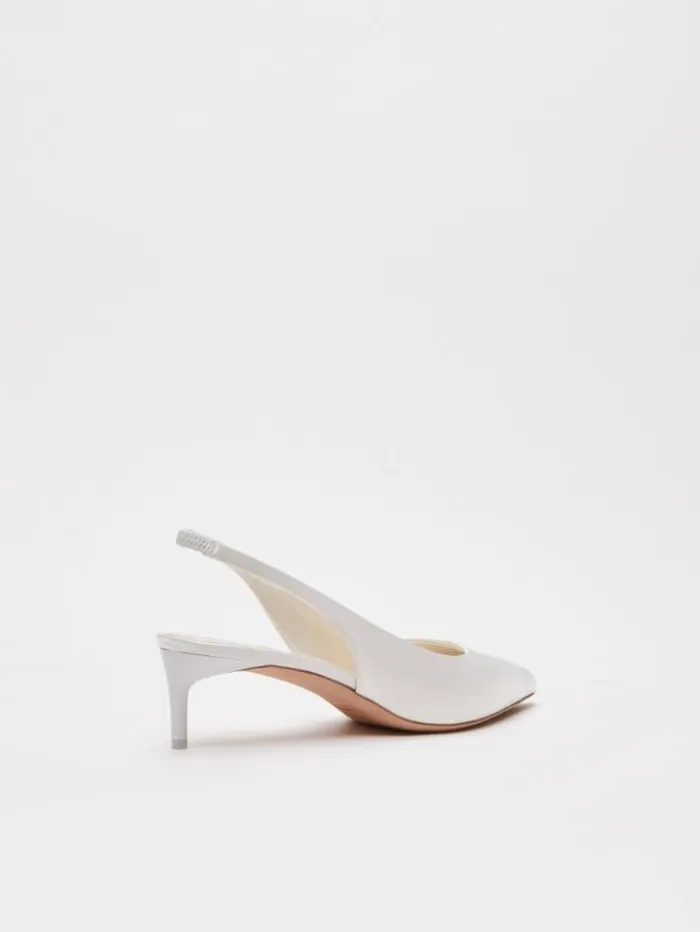 Woman Satin Slingbacks White Maxmara Bridal Accessories Woman Satin Slingbacks White Maxmara Bridal Accessories
