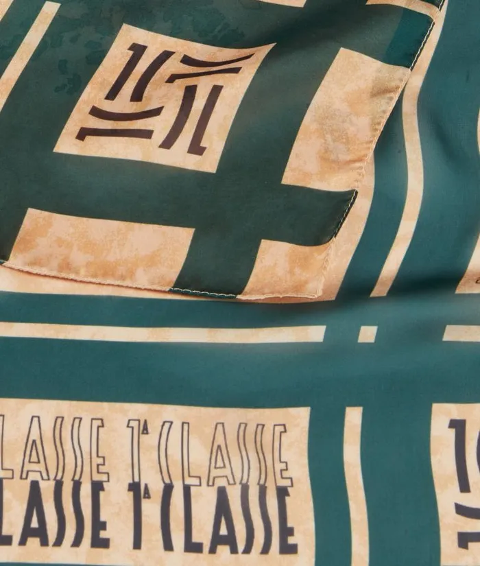 Woman Scarves and Shawls Alviero Martini Foulard With Logo Frame 9021590 Jade