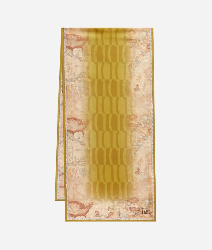 Woman Scarves and Shawls Alviero Martini Geo Classic Scarf With Gradient Logo 45215180 Oil Yellow