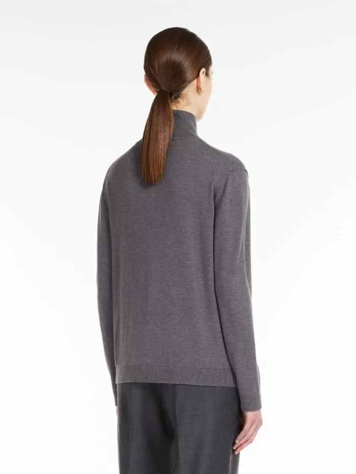 Woman Silk And Wool Yarn Sweater Dark Grey Maxmara Knitwear And Sweatshirts Woman Silk And Wool Yarn Sweater Dark Grey Maxmara Knitwear And Sweatshirts