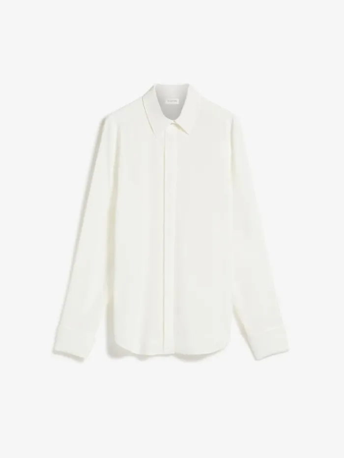 Woman Silkblend Shirt White Maxmara Shirts And Tops Woman Silkblend Shirt White Maxmara Shirts And Tops