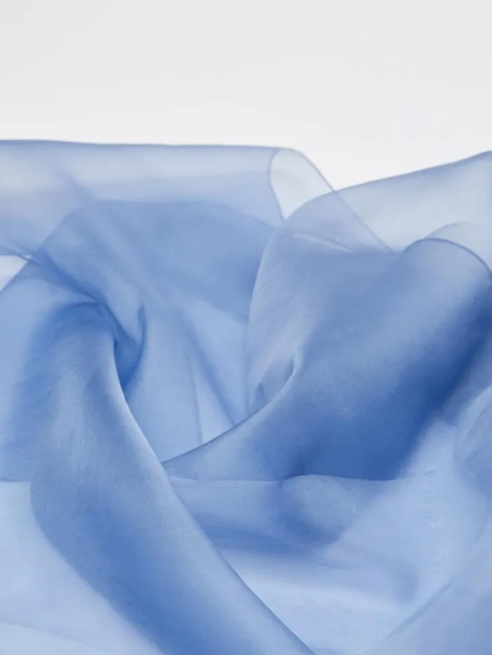 Woman Silk Organza Shawl Cornflower Blue Maxmara Bridal Accessories