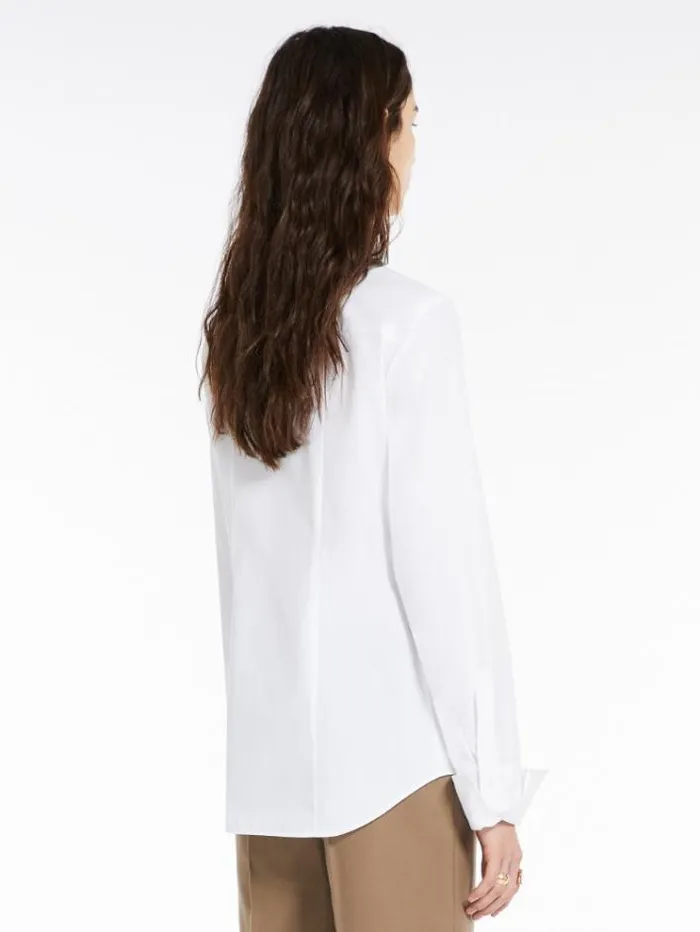 Woman Slimfit Cotton Shirt Optical White Maxmara Shirts And Tops Woman Slimfit Cotton Shirt Optical White Maxmara Shirts And Tops