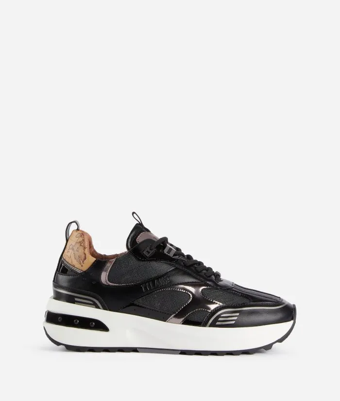 Woman Sneakers Alviero Martini Geo Road Delhi Geo Night Fabric Sneakers Black Woman Sneakers Alviero Martini Geo Road Delhi Geo Night Fabric Sneakers Black