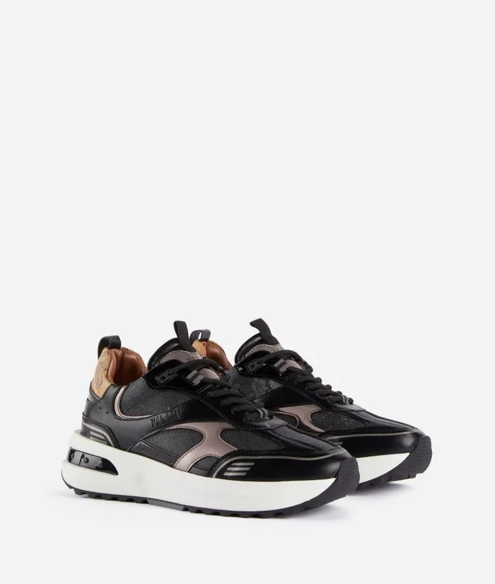 Woman Sneakers Alviero Martini Geo Road Delhi Geo Night Fabric Sneakers Black