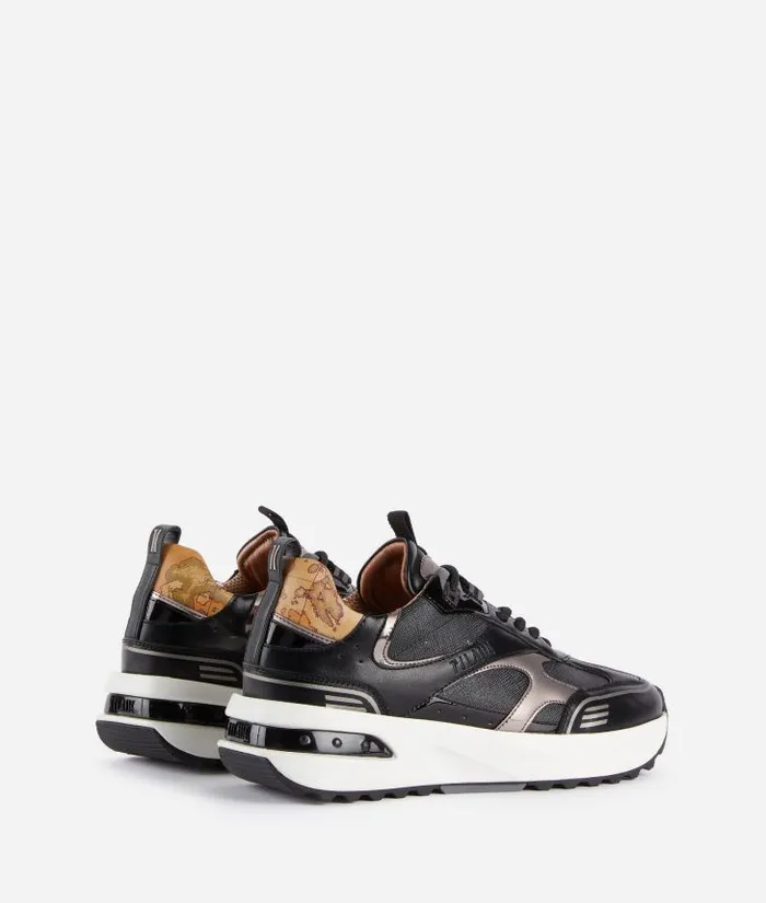 Woman Sneakers Alviero Martini Geo Road Delhi Geo Night Fabric Sneakers Black