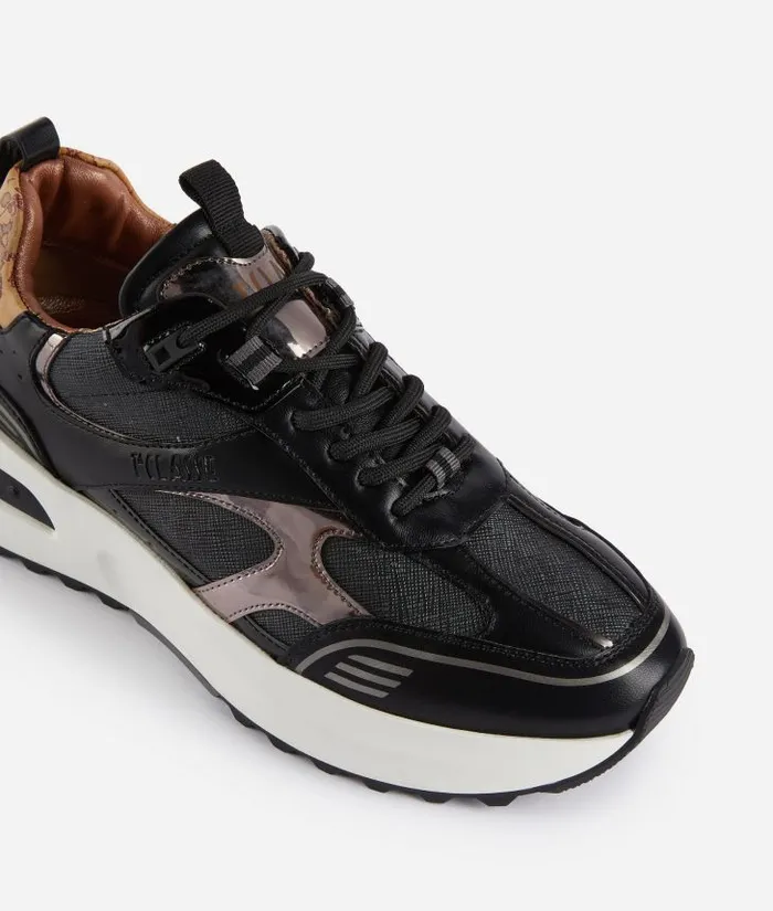 Woman Sneakers Alviero Martini Geo Road Delhi Geo Night Fabric Sneakers Black