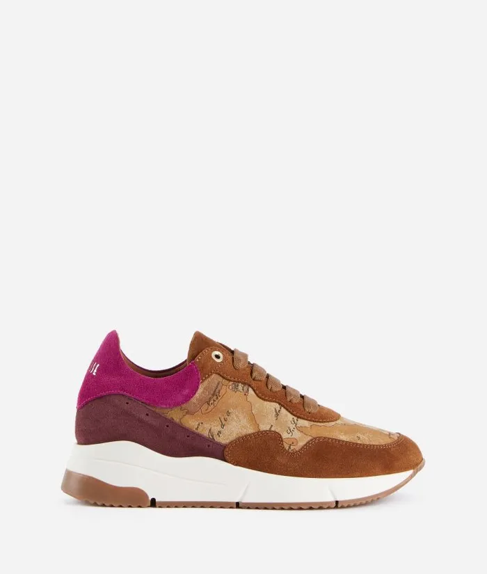 Woman Sneakers Alviero Martini Suede And Geo Classic Print Faux Nubuck Running Shoes Leather Brown Woman Sneakers Alviero Martini Suede And Geo Classic Print Faux Nubuck Running Shoes Leather Brown