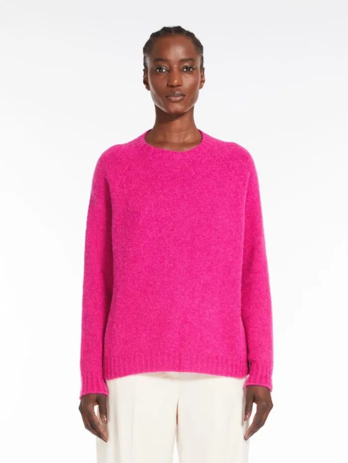 Woman Soft Knit Top In Alpaca And Cotton Fuchsia Maxmara Knitwear And Sweatshirts Woman Soft Knit Top In Alpaca And Cotton Fuchsia Maxmara Knitwear And Sweatshirts
