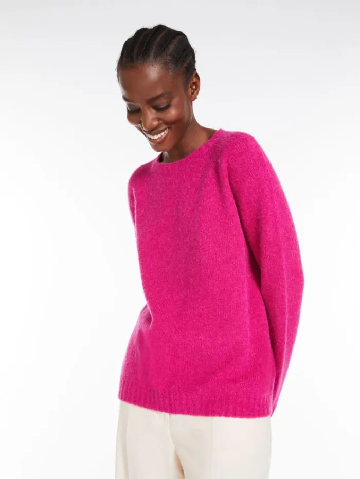 Woman Soft Knit Top In Alpaca And Cotton Fuchsia Maxmara Knitwear And Sweatshirts Woman Soft Knit Top In Alpaca And Cotton Fuchsia Maxmara Knitwear And Sweatshirts
