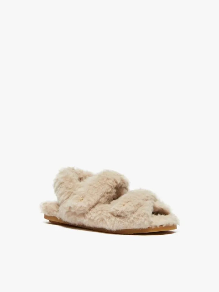 Woman Teddy Fabric Sandals Sand Maxmara Flat Shoes