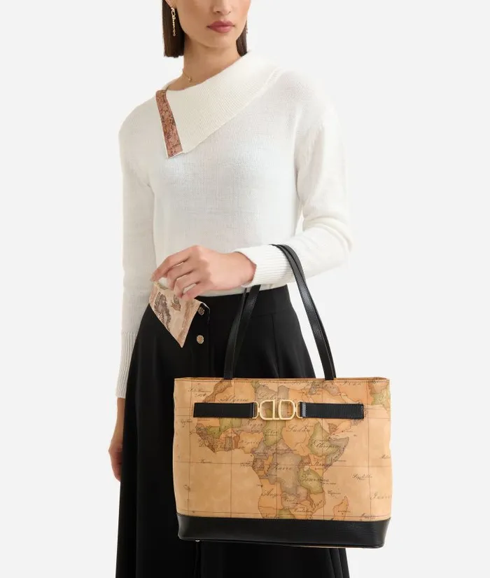 Woman Totes Alviero Martini 3d Geo Shopper Bag Black