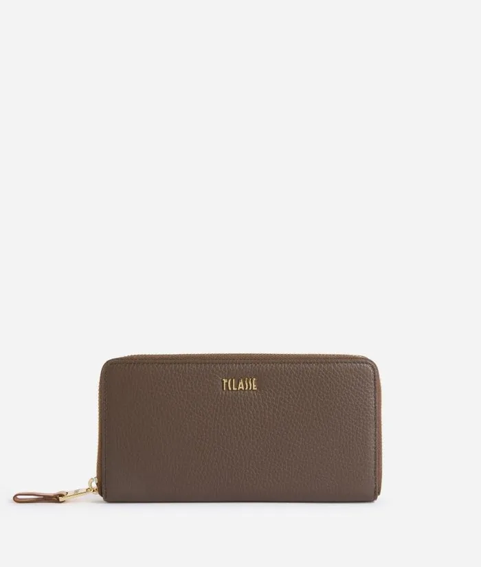 Woman Wallets Alviero Martini Universe Leather ZipAround Wallet Dark Taupe