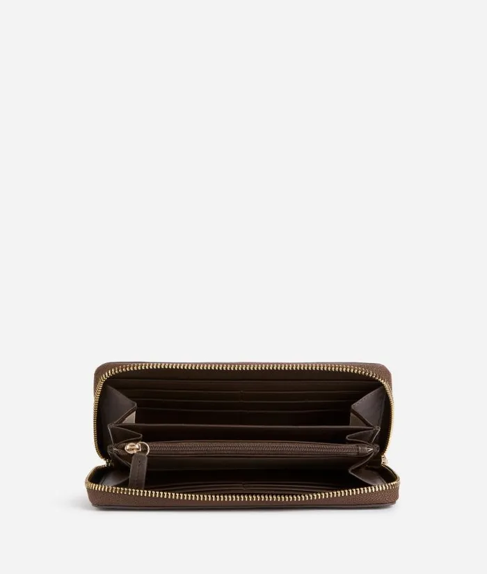 Woman Wallets Alviero Martini Universe Leather ZipAround Wallet Dark Taupe