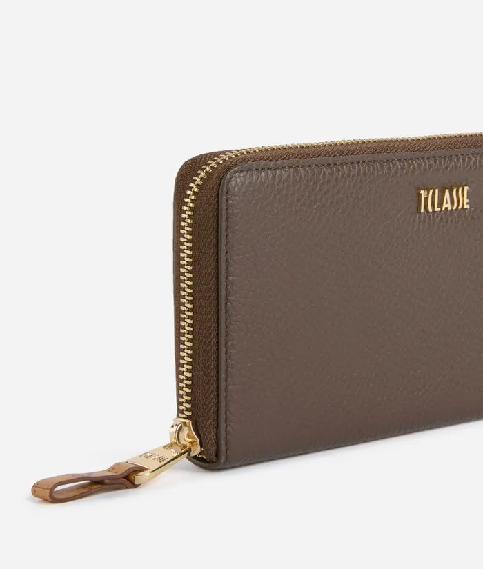 Woman Wallets Alviero Martini Universe Leather ZipAround Wallet Dark Taupe