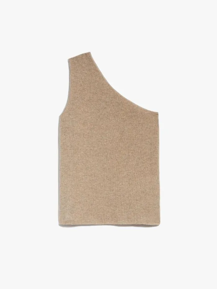 Woman Wool And Cashmere Oneshoulder Top Sand Maxmara Knitwear And Sweatshirts Woman Wool And Cashmere Oneshoulder Top Sand Maxmara Knitwear And Sweatshirts