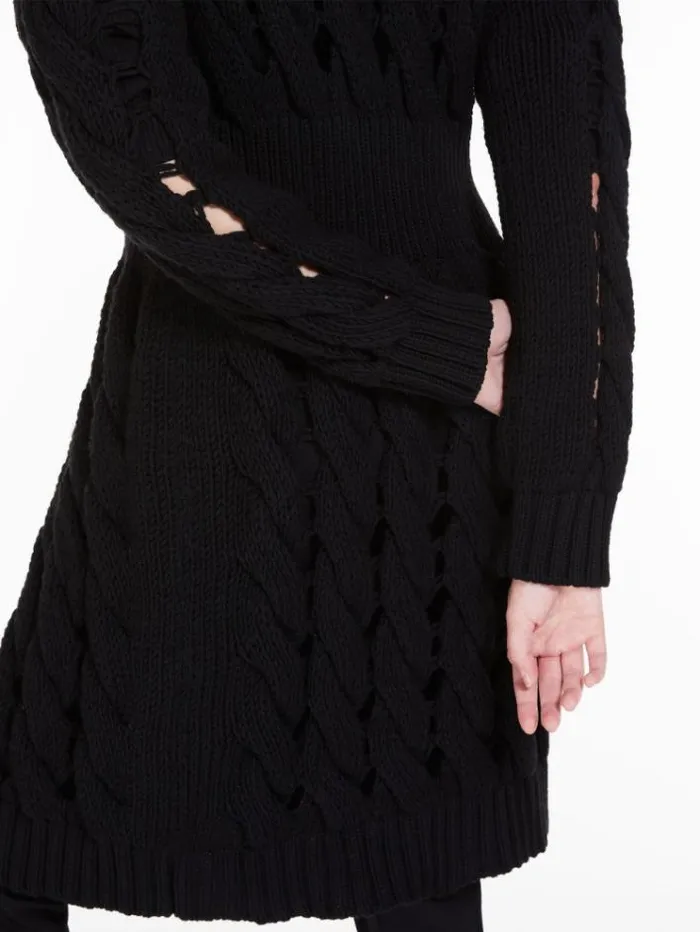 Woman Wool Cordonnet Cardigan Black Maxmara Knitwear And Sweatshirts Woman Wool Cordonnet Cardigan Black Maxmara Knitwear And Sweatshirts
