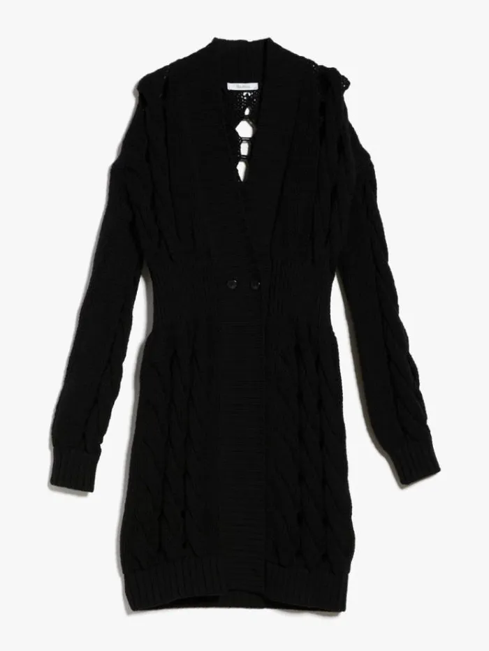 Woman Wool Cordonnet Cardigan Black Maxmara Knitwear And Sweatshirts Woman Wool Cordonnet Cardigan Black Maxmara Knitwear And Sweatshirts