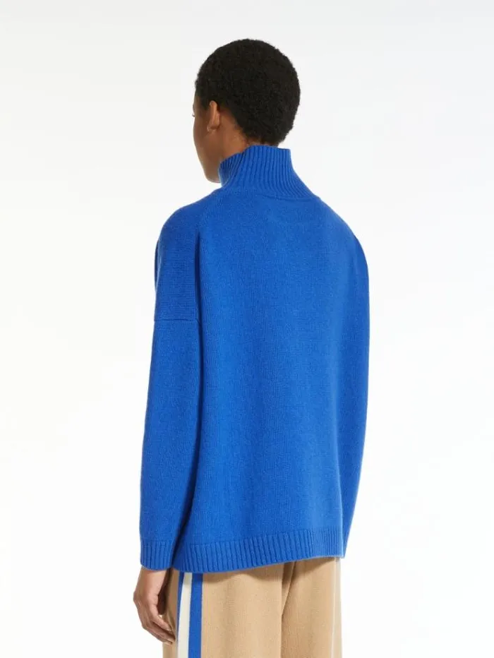 Woman Wool Yarn Sweater Cornflower Blue Maxmara Knitwear And Sweatshirts Woman Wool Yarn Sweater Cornflower Blue Maxmara Knitwear And Sweatshirts