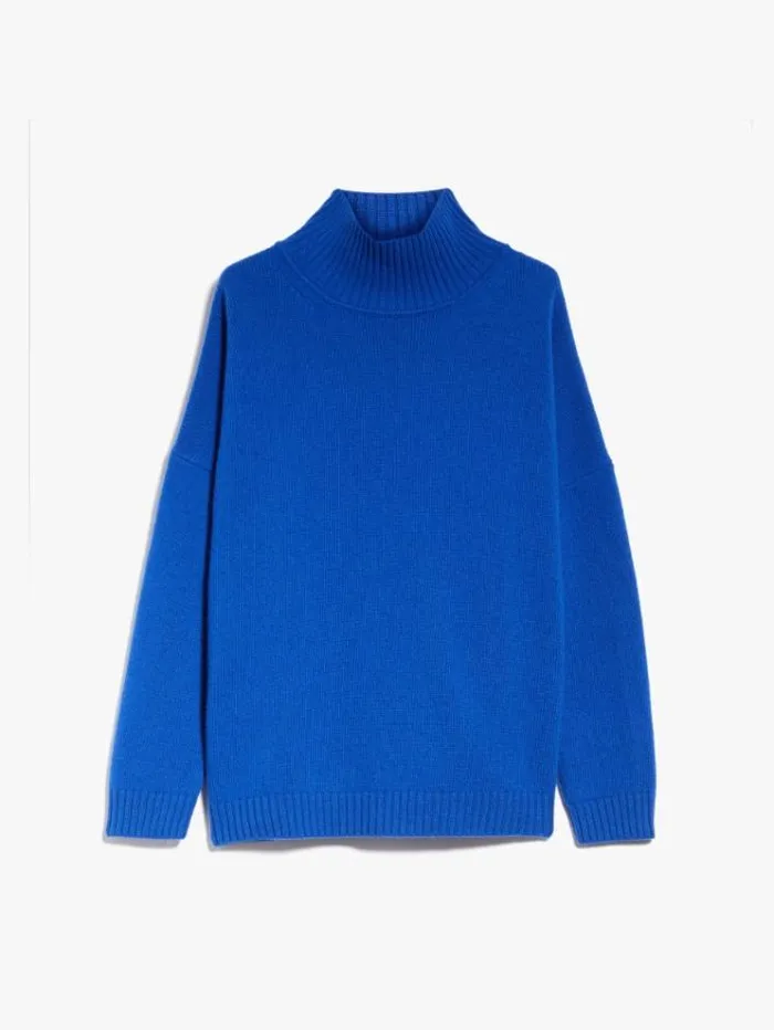 Woman Wool Yarn Sweater Cornflower Blue Maxmara Knitwear And Sweatshirts Woman Wool Yarn Sweater Cornflower Blue Maxmara Knitwear And Sweatshirts