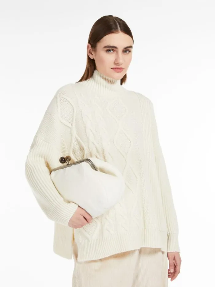 Woman Wool Yarn Sweater Ivory Maxmara Knitwear And Sweatshirts Woman Wool Yarn Sweater Ivory Maxmara Knitwear And Sweatshirts