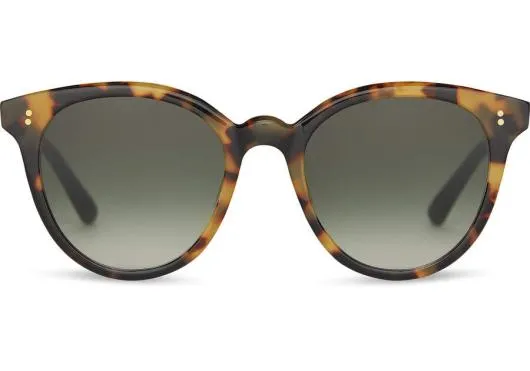 Women Aaryn Blonde Tortoise green Mirror TOMS Sunglasses