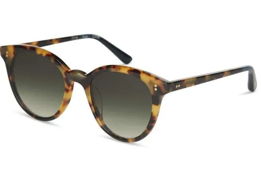 Women Aaryn Blonde Tortoise green Mirror TOMS Sunglasses